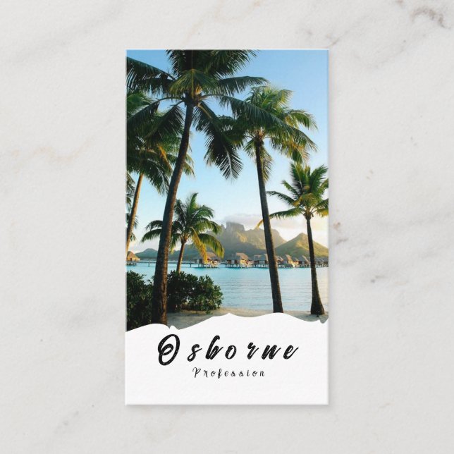 Carte De Visite Bora Bora Tropical Vibes plage paradis Voyage (Devant)