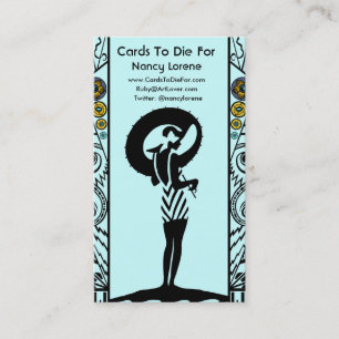 Carte De Visite Bord de la mer Deco dans l'Aqua et le jaune