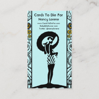 Carte De Visite Bord de la mer Deco dans l'Aqua et le jaune