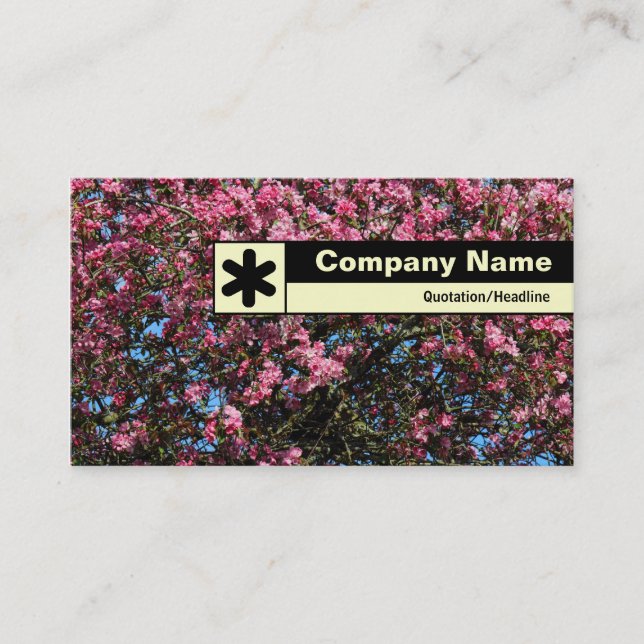 Carte De Visite Bord étiqueté - Fleur de cerisier rose (Devant)
