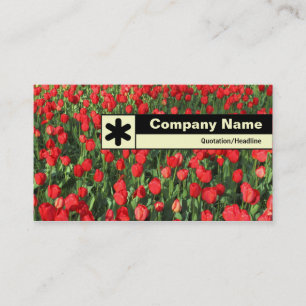 Carte De Visite Bord étiqueté - Lit de tulipes rouges 02