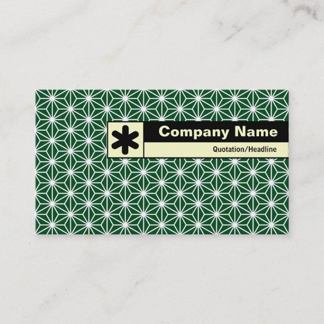 Carte De Visite Bord étiqueté - Motif Asanoha - Dk Green 02481c (Devant)