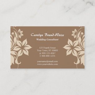 Carte de visite bordé de fleurs