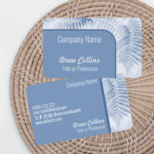 Carte De Visite Bordure courbée Serene Bleu
