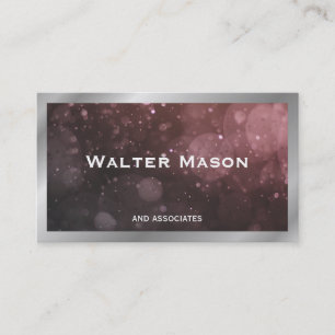 Carte De Visite Bordure d'argent   Bokeh   Créateur de contenu