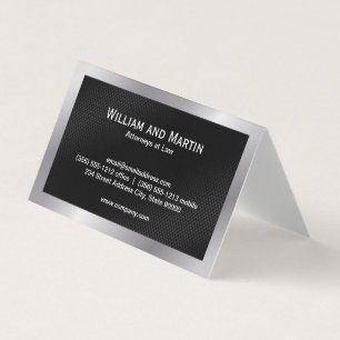 Carte De Visite Bordure d'argent Motif noir