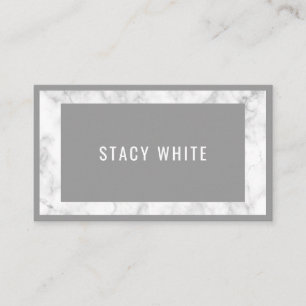 Carte De Visite Bordure de marbre Minimale moderne gris tendance