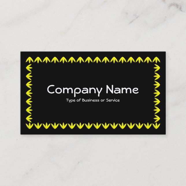 Carte De Visite Bordure de Tulipe 3d - Jaune sur Noir (Devant)