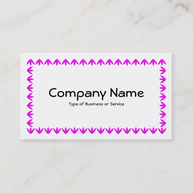Carte De Visite Bordure de tulipe 3d - Magenta sur blanc (Devant)