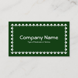 Carte De Visite Bordure de tulipe - Blanc sur Vert foncé