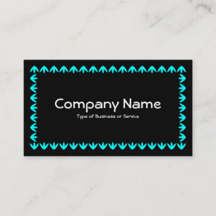 Carte De Visite Bordure de tulipe - Cyan sur noir
