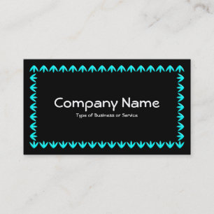 Carte De Visite Bordure de Tulipes 3d - Cyan sur Noir