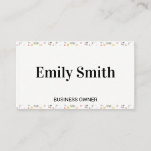 Carte De Visite Bordure d'éléments floraux élégants