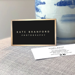 Carte De Visite Bordure d'or noir moderne professionnel