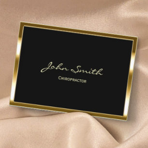 Carte De Visite Bordure dorée professionnelle chiropratique