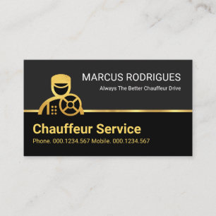 Carte De Visite Bordure du conducteur de chauffeur d'or