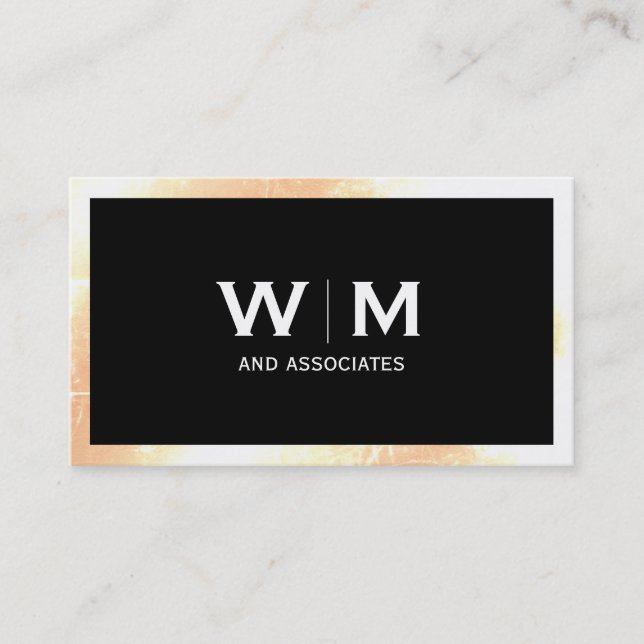 Carte De Visite Bordure du groupe exécutif Monogramme (Devant)