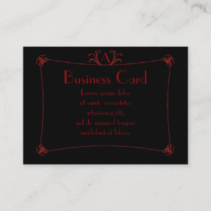 Carte De Visite Bordure Elégante Personnalisable Avec Monogramme