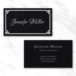 Carte De Visite Bordure grecque blanche minimaliste