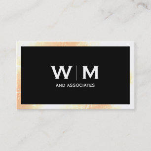 Carte De Visite Bordure grunge de monogramme exécutif