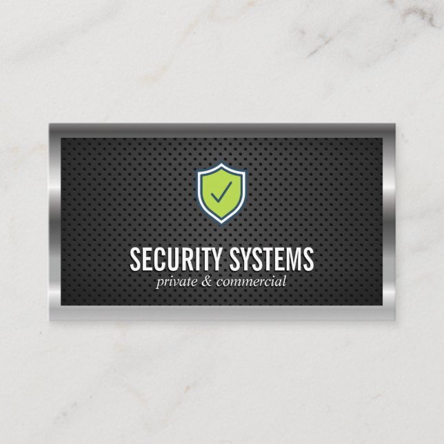 Carte De Visite Bordure métallique argentée Maillage perforé (Devant)