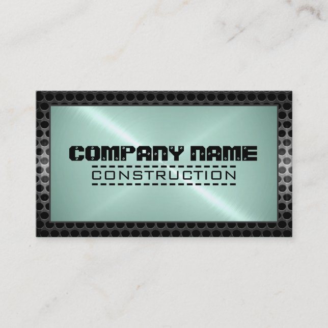 Carte De Visite Bordure métallique en acier inoxydable métal Look  (Devant)