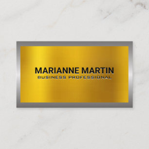 Carte De Visite Bordure métallique en argent   Arrière - plan Gold