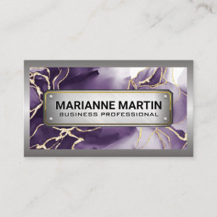 Carte De Visite Bordure métallique   Métallique   Marbre