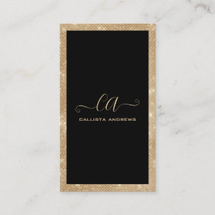 Carte De Visite Bordure minimaliste de Parties scintillant d'or no