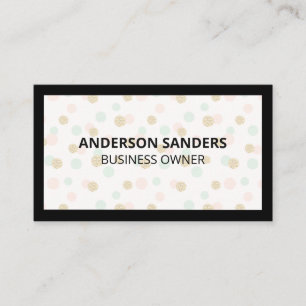 Carte De Visite Bordure noire   Motif de la Parties scintillant de
