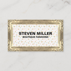 Carte De Visite Bordures de trames d'or   Parties scintillant Chic