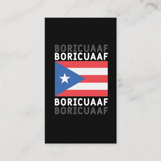Carte De Visite Boricua AF Porto Rico Flag Pride (Devant)