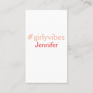 Carte De Visite Bossbabe hashtag rose clair ajouter nom fille patr