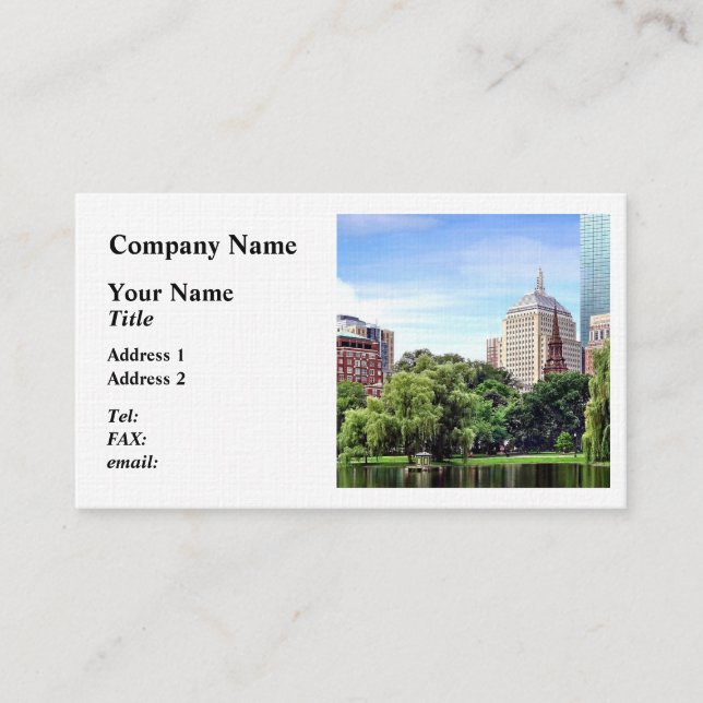 Carte De Visite Boston MA - Vue depuis Boston Public Garden (Devant)