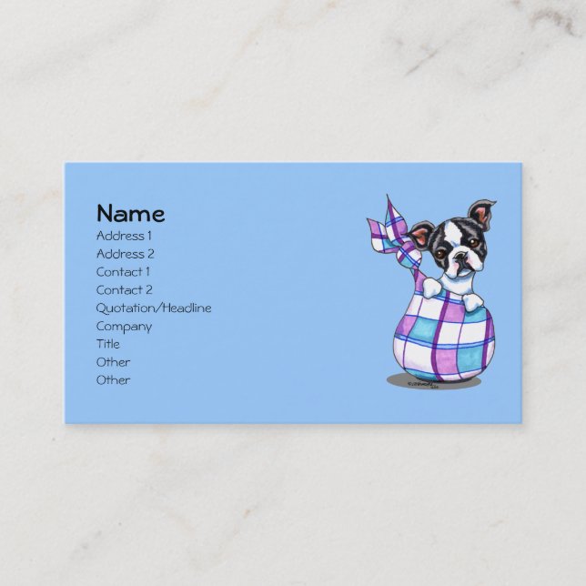 Carte De Visite Boston Terrier Breeder (Devant)
