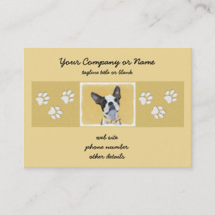 Carte De Visite Boston Terrier Peinture - Cute Original Chien Art