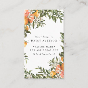 Carte De Visite Botanique de Tangerine Citrus Orchard