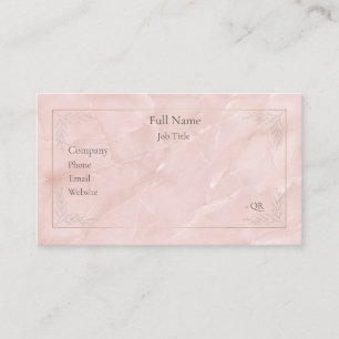 Carte de visite botanique dorée en marbre rose lux