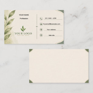 Carte de visite botanique Élégante verdure minimal