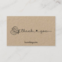 Botanique Floral Kraft Logo Merci minimal Busi
