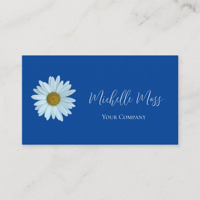 Carte De Visite Botanique simple de marguerite blanche (Devant)