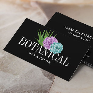 Carte De Visite Botanique Succulent Aloe Vera Nature Salon & Spa
