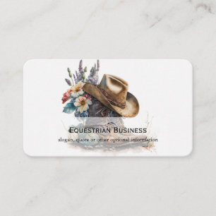 Carte De Visite Bottes de cowgirl de campagne Fleur Chapeau Texas