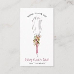 Carte De Visite Bouche Whisk logo pâtisserie boho