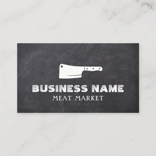 Carte De Visite Boucher de viande Nettoyeur de viande Rustique tab (Devant)