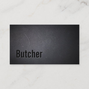 Carte De Visite Boucher Moderne Gras Texte Élégant Sombre Minimali