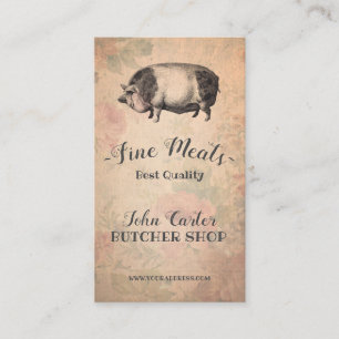 Carte De Visite Boucher Viandes fines Porky Pig Pink Card