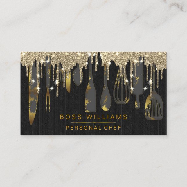 Carte De Visite Bouchons d'or Restauration Chef personnel Boulange (Devant)