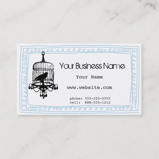 Carte de visite bouclé de griffonnage de cage à (Devant)