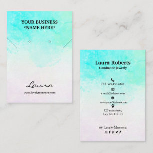 Carte De Visite Boucles d'oreille Abstrait Aqua Blue